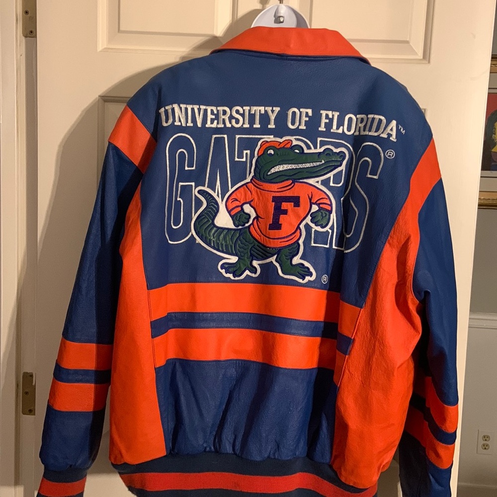 Vintage Real Leather Florida Gators Varsity Jacket size 2XL